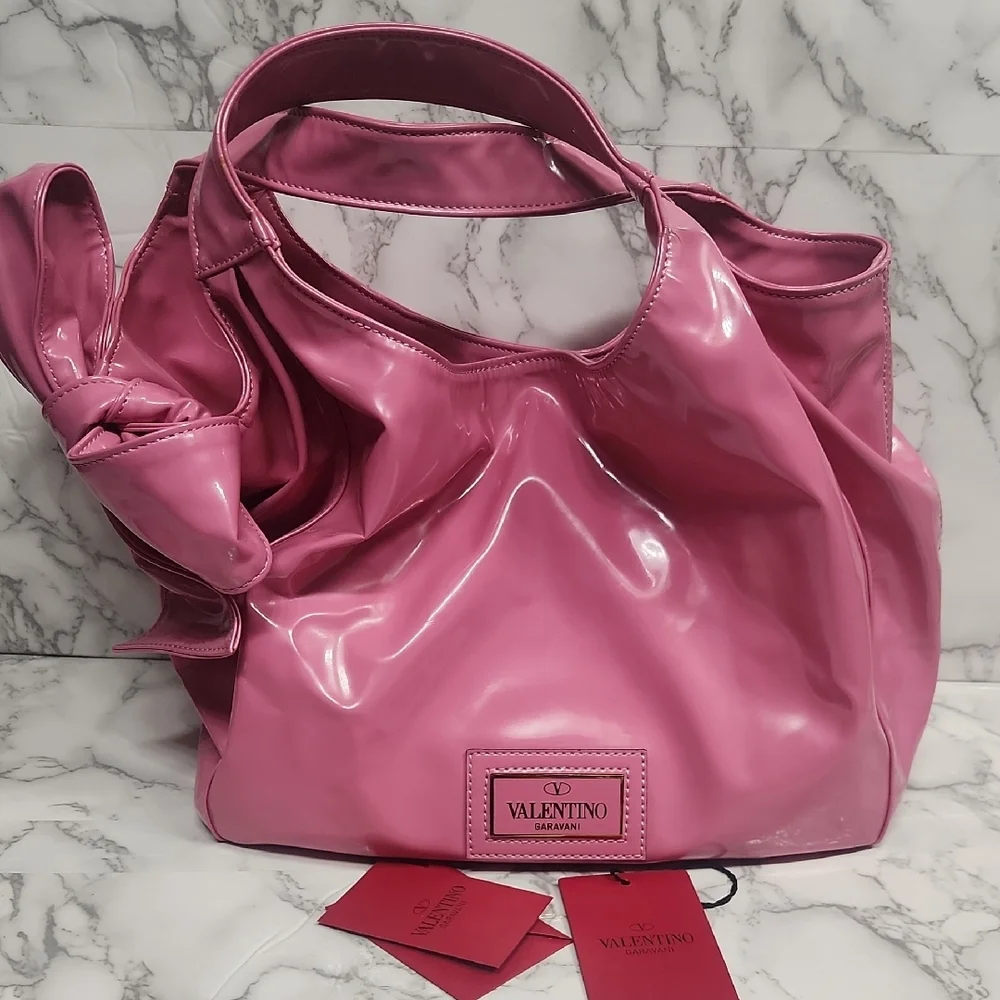 VALENTINO GARAVANI PINK PATENT LEATHER - Picture 1 of 7